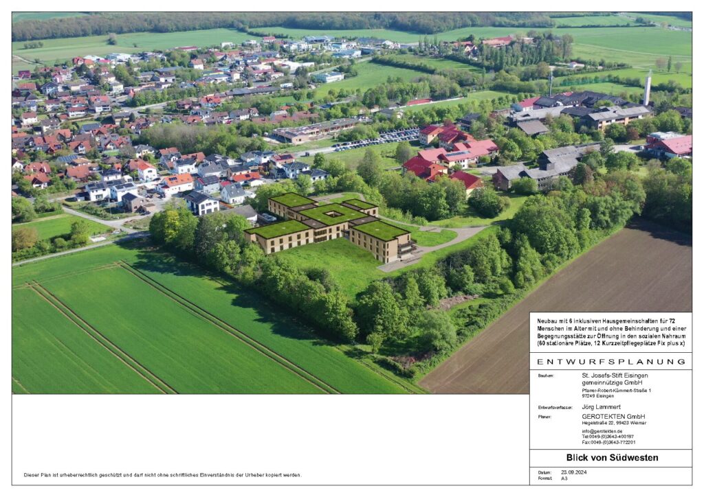 Modellbild des geplanten Neubaus (Architekturbüro Jörg Lammert GEROTEKTEN).
